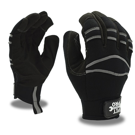 Cordova PIT PRO ACTIVITY GLOVE, BLACK SYNTHETIC LEATHER PALM, BLACK SPANDEX BACK, 12PK 77171